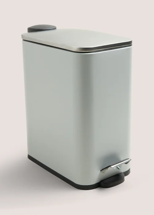 Bathroom Grey Modern Metal Bin (28cm x 25cm) Image 1