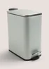 Bathroom Grey Modern Metal Bin (28cm x 25cm) Image 1