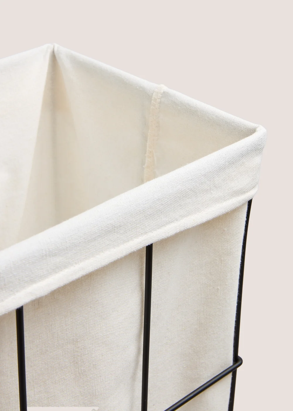 Black Wired Slim Laundry Basket Image 2