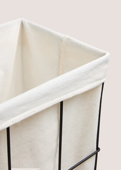Black Wired Slim Laundry Basket Image 2