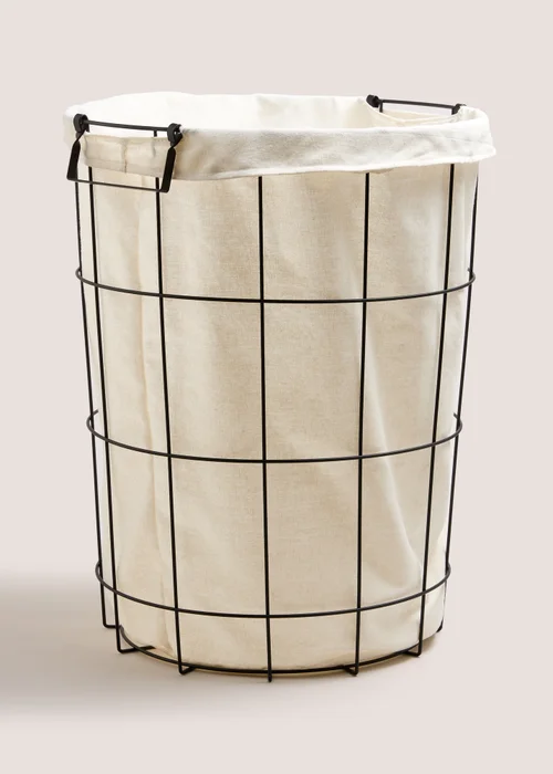 Black Wired Laundry Basket (41x42x54cm) Image 1