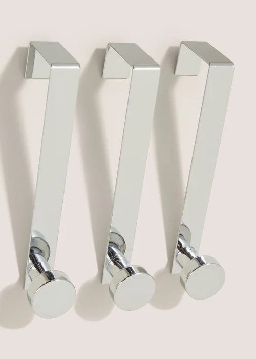3 Pack Metal Chrome Hooks Image 1