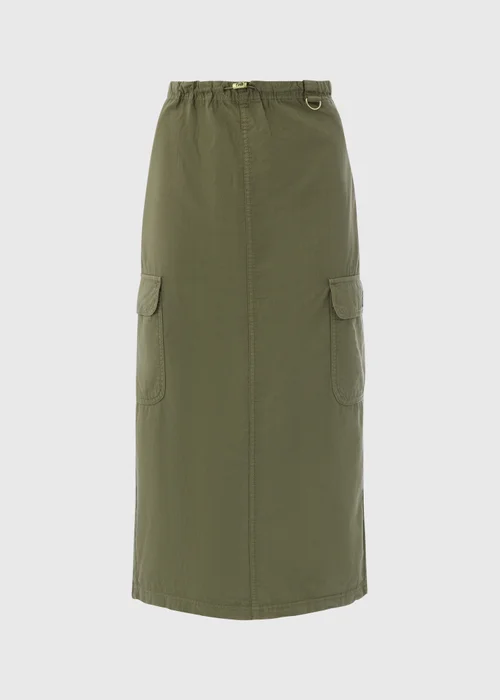 Khaki Cargo Utility Midi Skirt - 8 Image 5