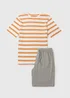 Orange Stripe Short Pyjama Set - Extra small Image 4