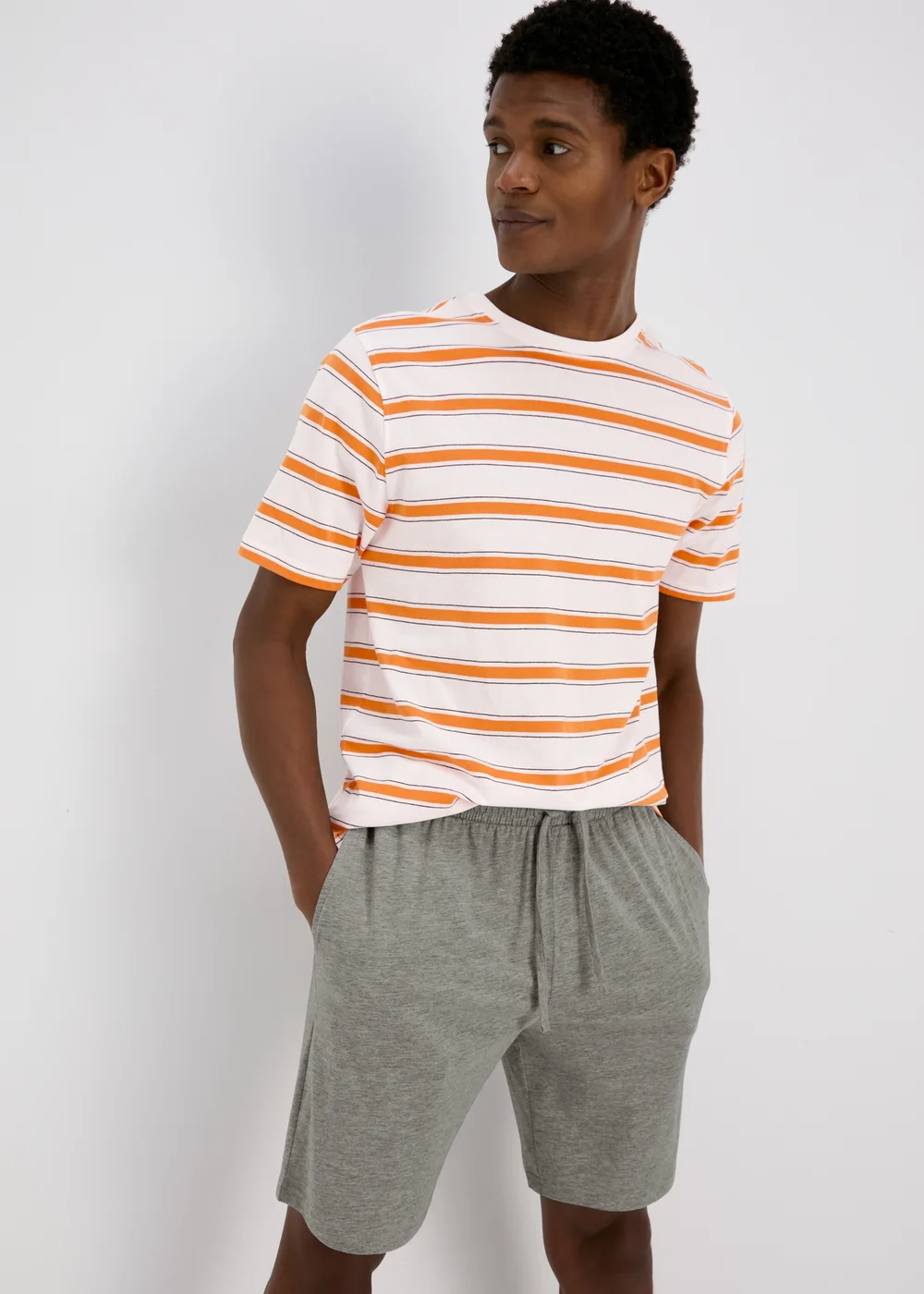 Orange Stripe Short Pyjama Set - Extra small Image 1