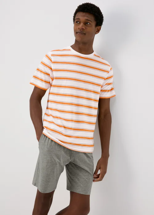 Orange Stripe Short Pyjama Set - Extra small Image 3