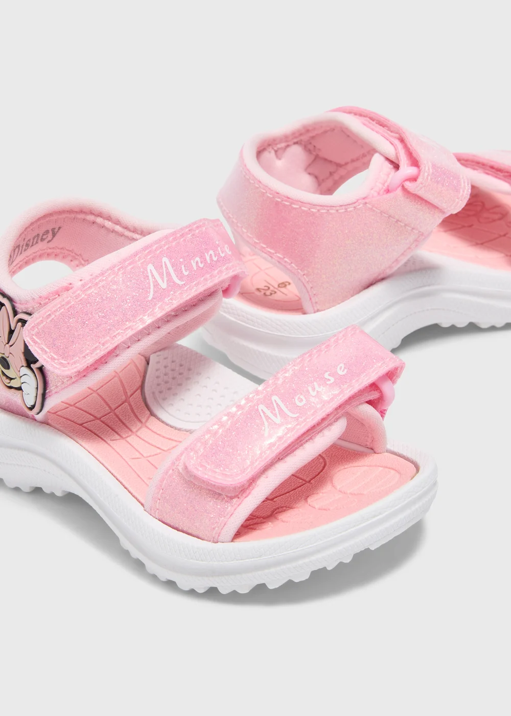 Disney Girls Pink Minnie Trekker Sandals (Younger 4-12) - Size 4 Infants Image 2