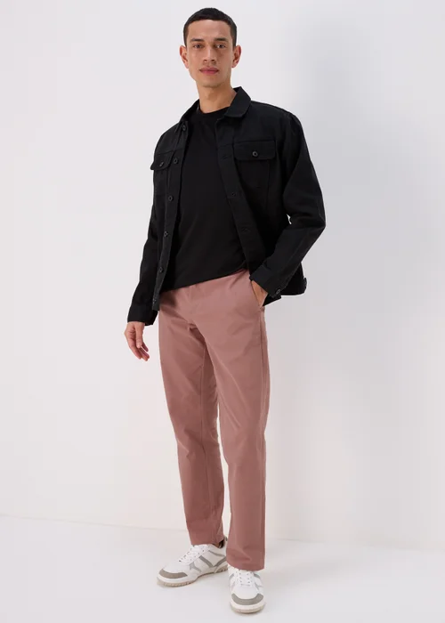 Pink Straight Fit Stretch Chinos - 30 Waist Regular Image 4