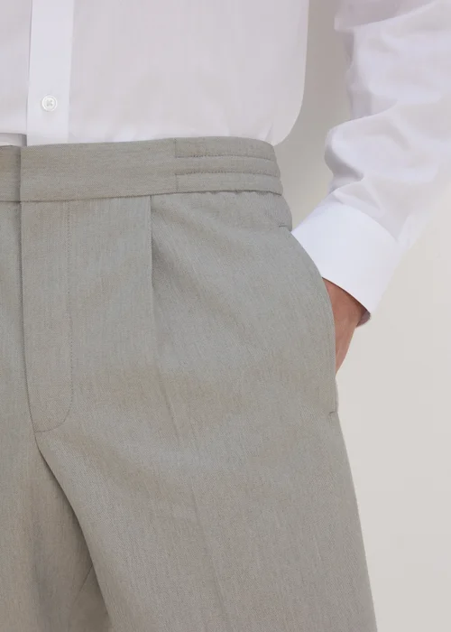 Taylor & Wright Grey Twill Pleated Trousers - 30 Waist 29 Leg Image 3