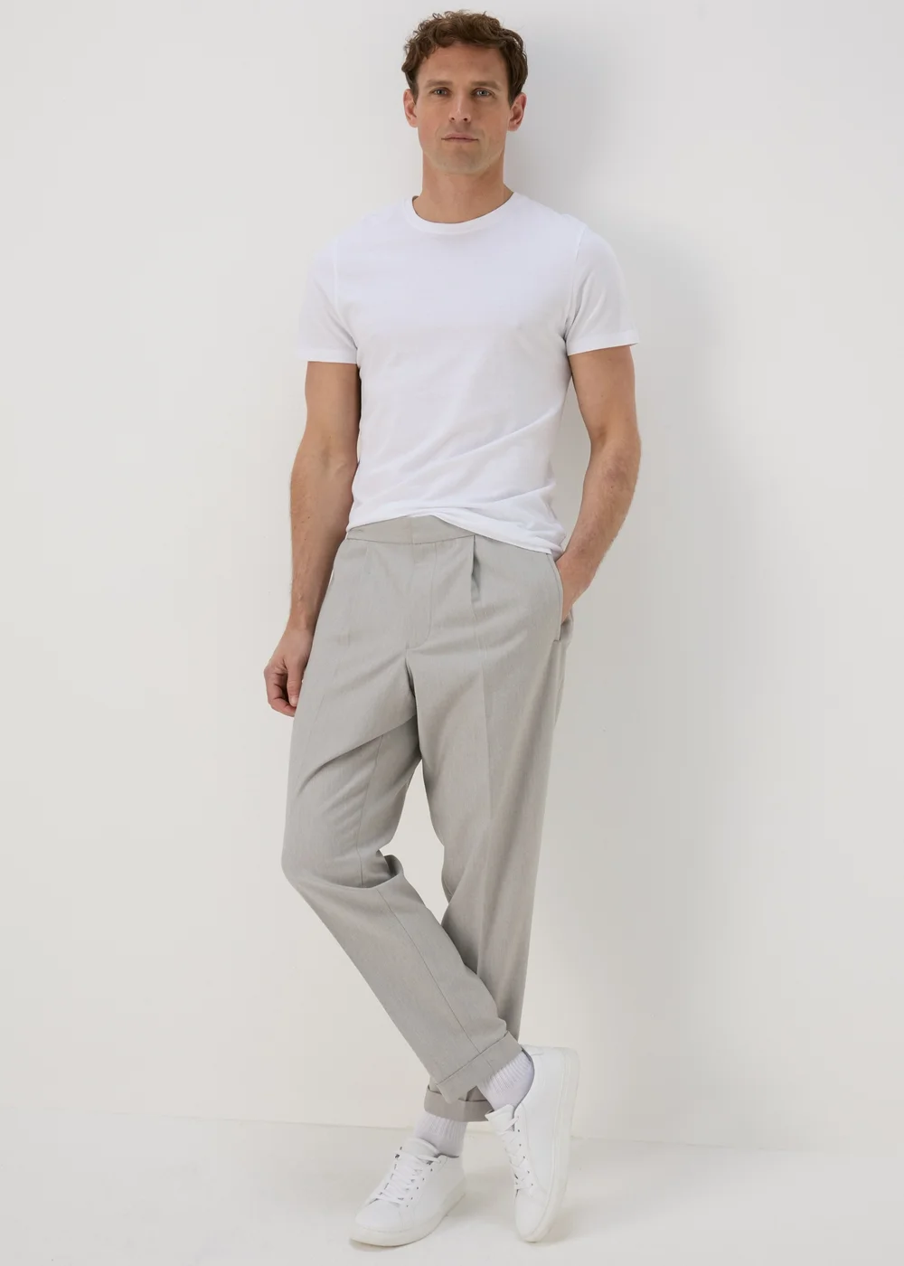Taylor & Wright Grey Twill Pleated Trousers - 30 Waist 29 Leg Image 4