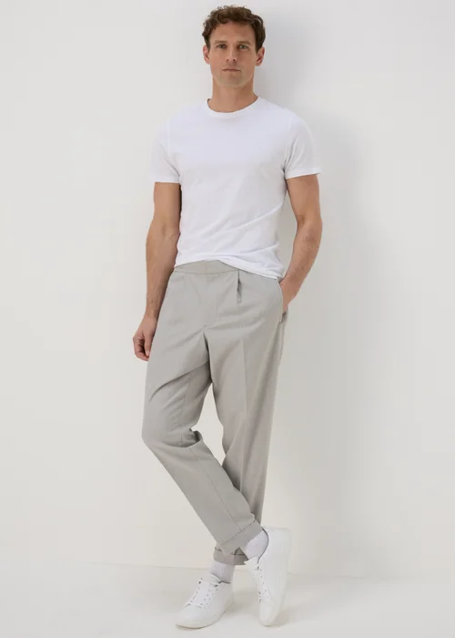 Taylor & Wright Grey Twill Pleated Trousers - 30 Waist 29 Leg Image 4
