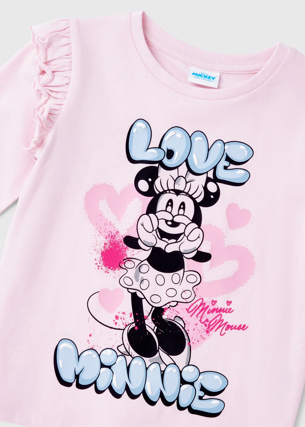 Disney Girls Pink Minnie Mouse Graffiti T-Shirt (9mths-7yrs) - Age 9 - 12 Months Image 2