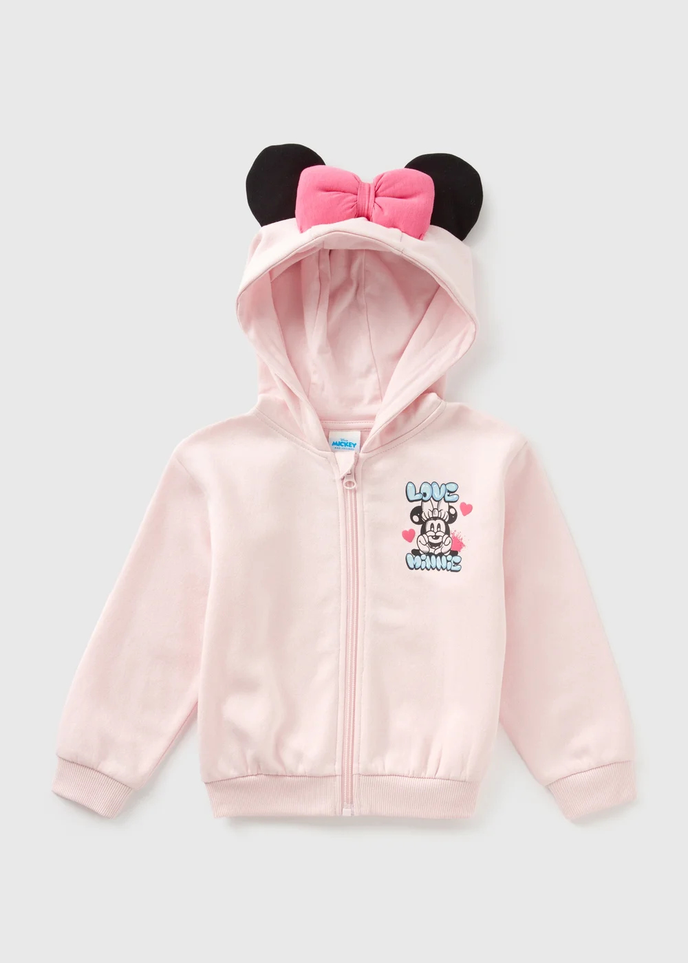 Disney Girls Pink Minnie Ears Hoodie (9mths-7yrs) - 1-1.5 Yrs Image 1