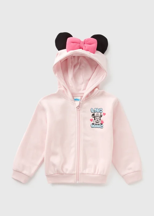 Disney Girls Pink Minnie Ears Hoodie (9mths-7yrs) - 1-1.5 Yrs Image 1