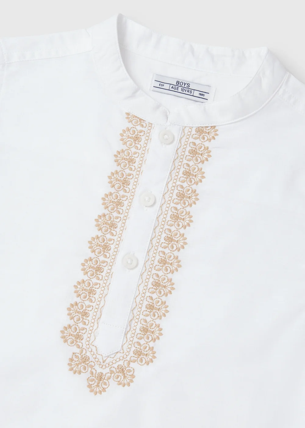 Boys White Eid Kurta Shirt (7-13yrs) - 7 Yrs Image 2