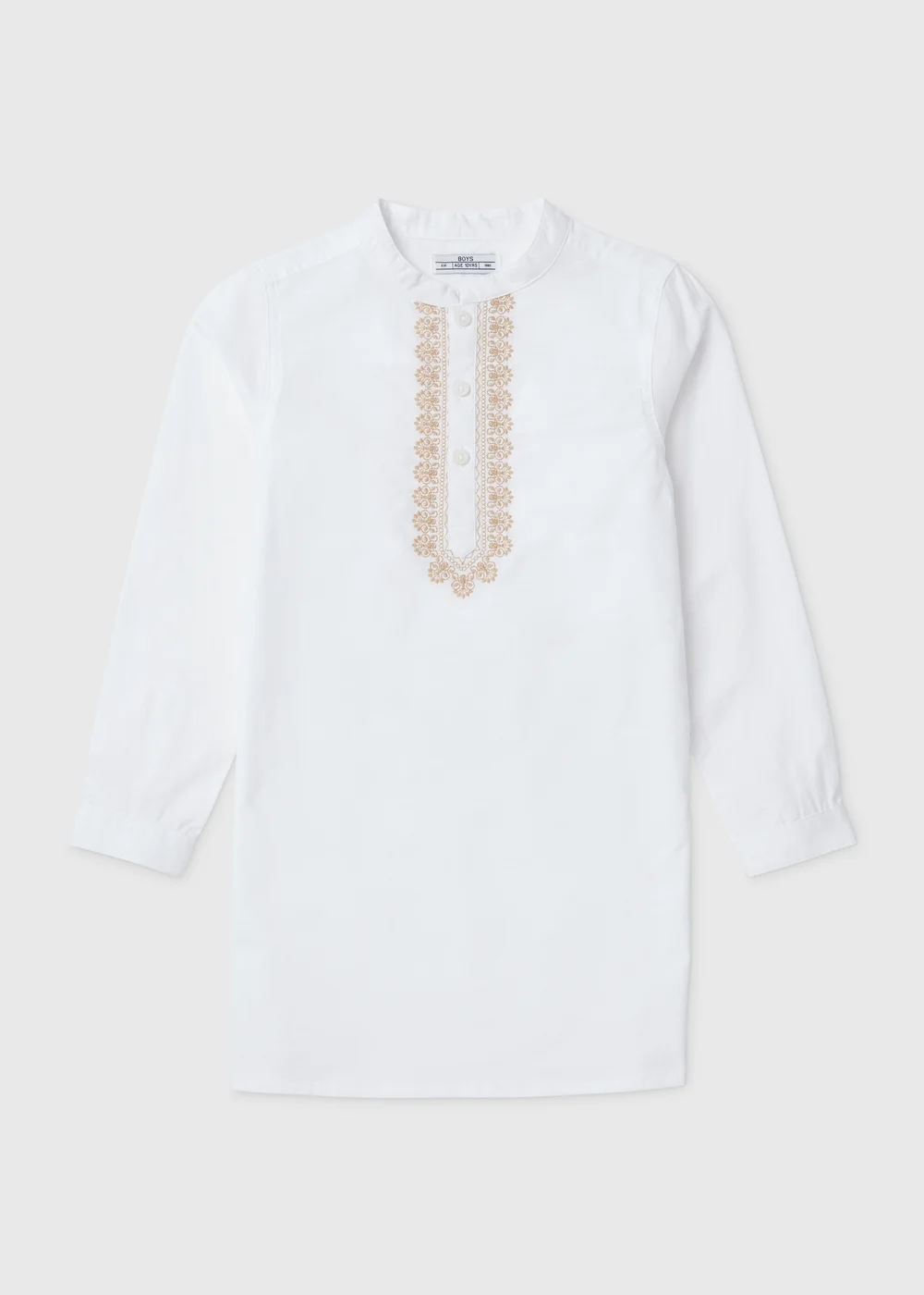 Boys White Eid Kurta Shirt (7-13yrs) - 7 Yrs Image 1