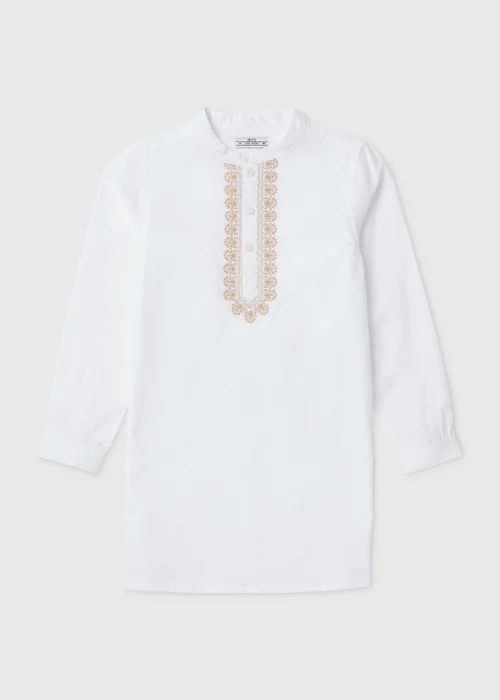 Boys White Eid Kurta Shirt (7-13yrs) - 7 Yrs Image 1