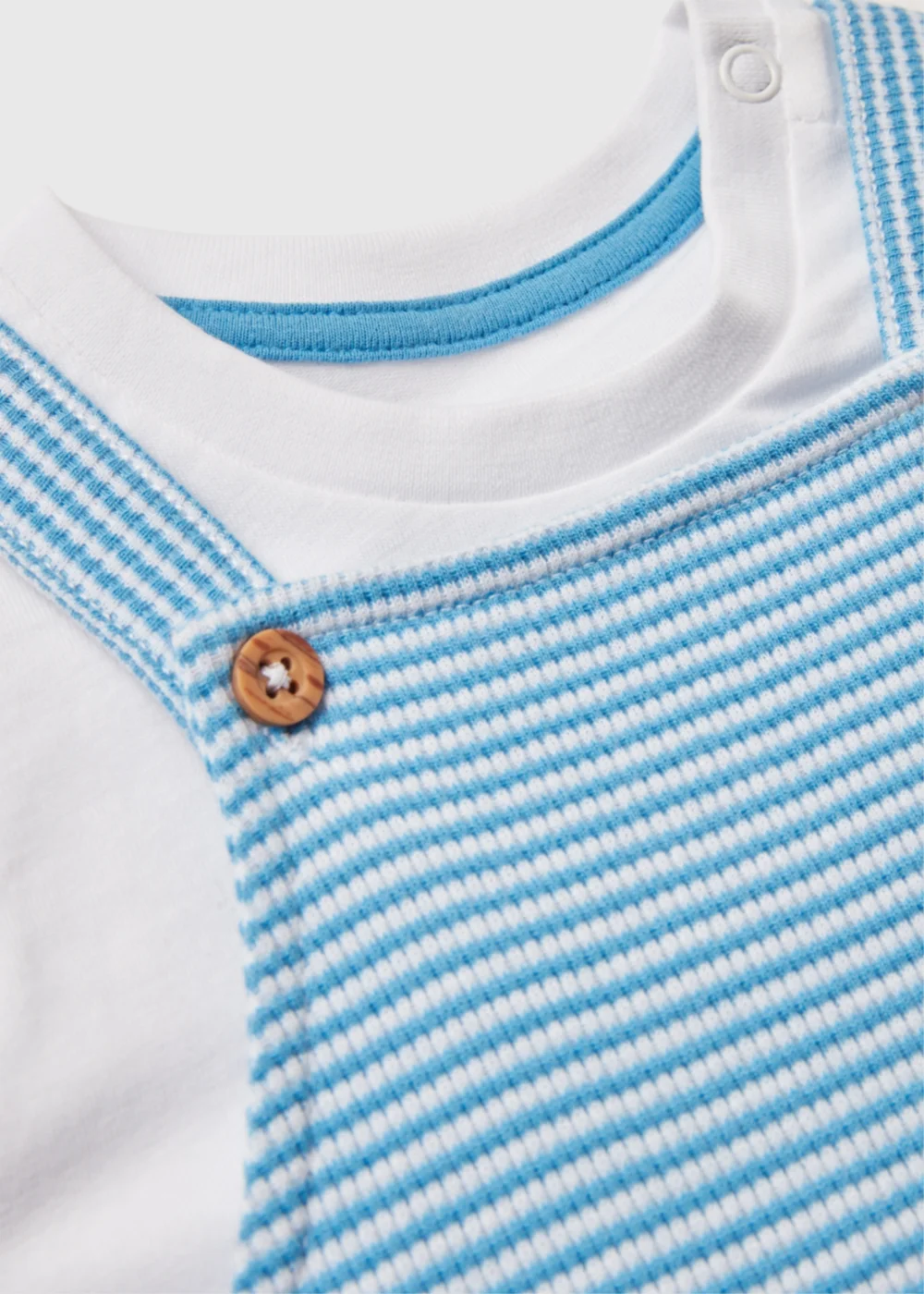 Kids Blue Stripe Top & Dungaree Set (Newborn-23mths) - Age 6 - 9 Months Image 2