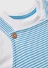 Kids Blue Stripe Top & Dungaree Set (Newborn-23mths) - Age 6 - 9 Months Image 2
