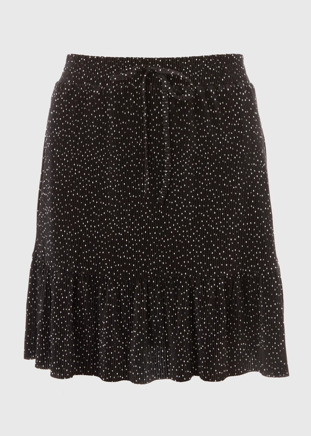 Black Spot Print Plisse Mini Skirt - Size 8 Image 5
