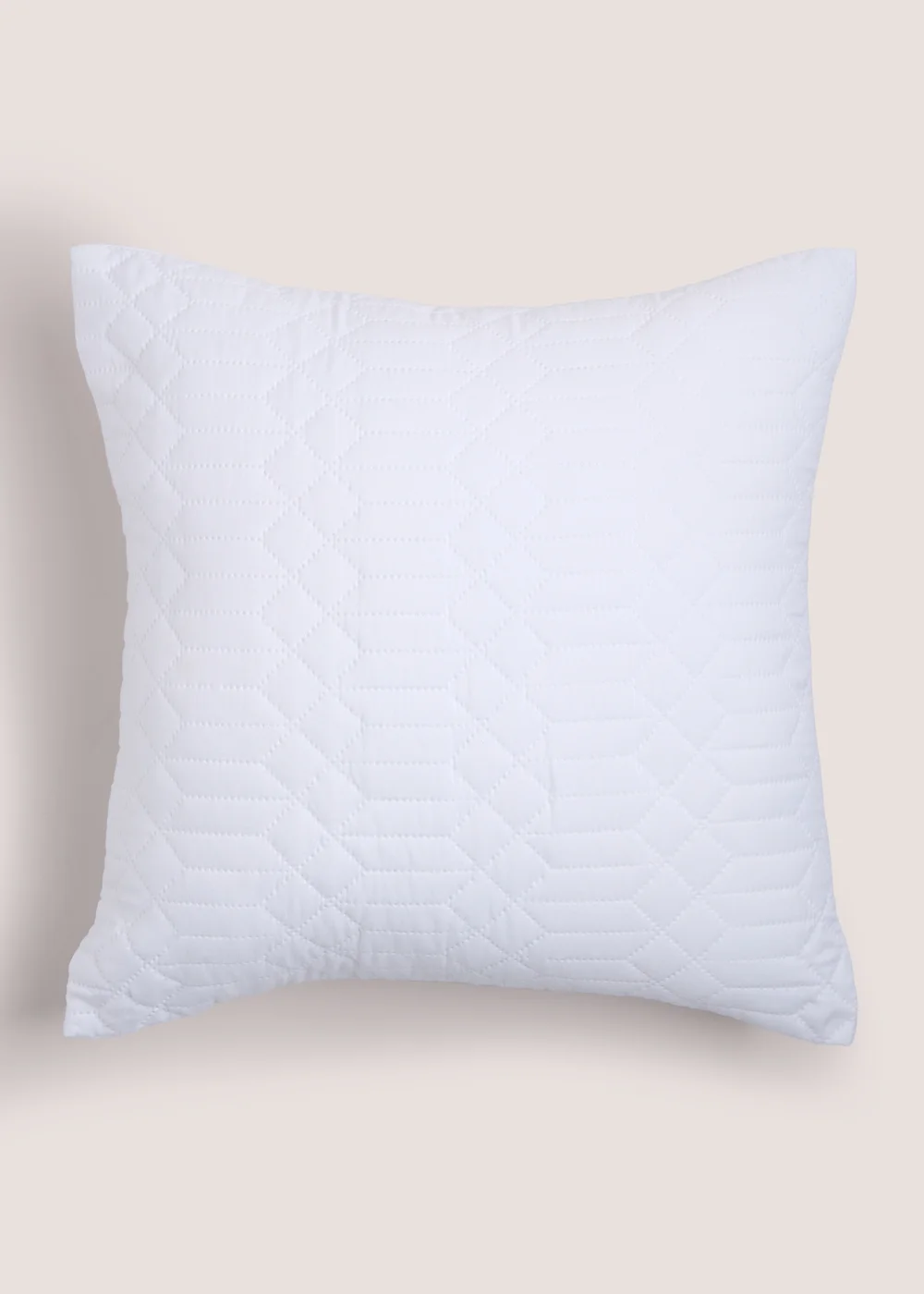 White Geo Print Pinsonic Cushion (40cm x 40cm) Image 1
