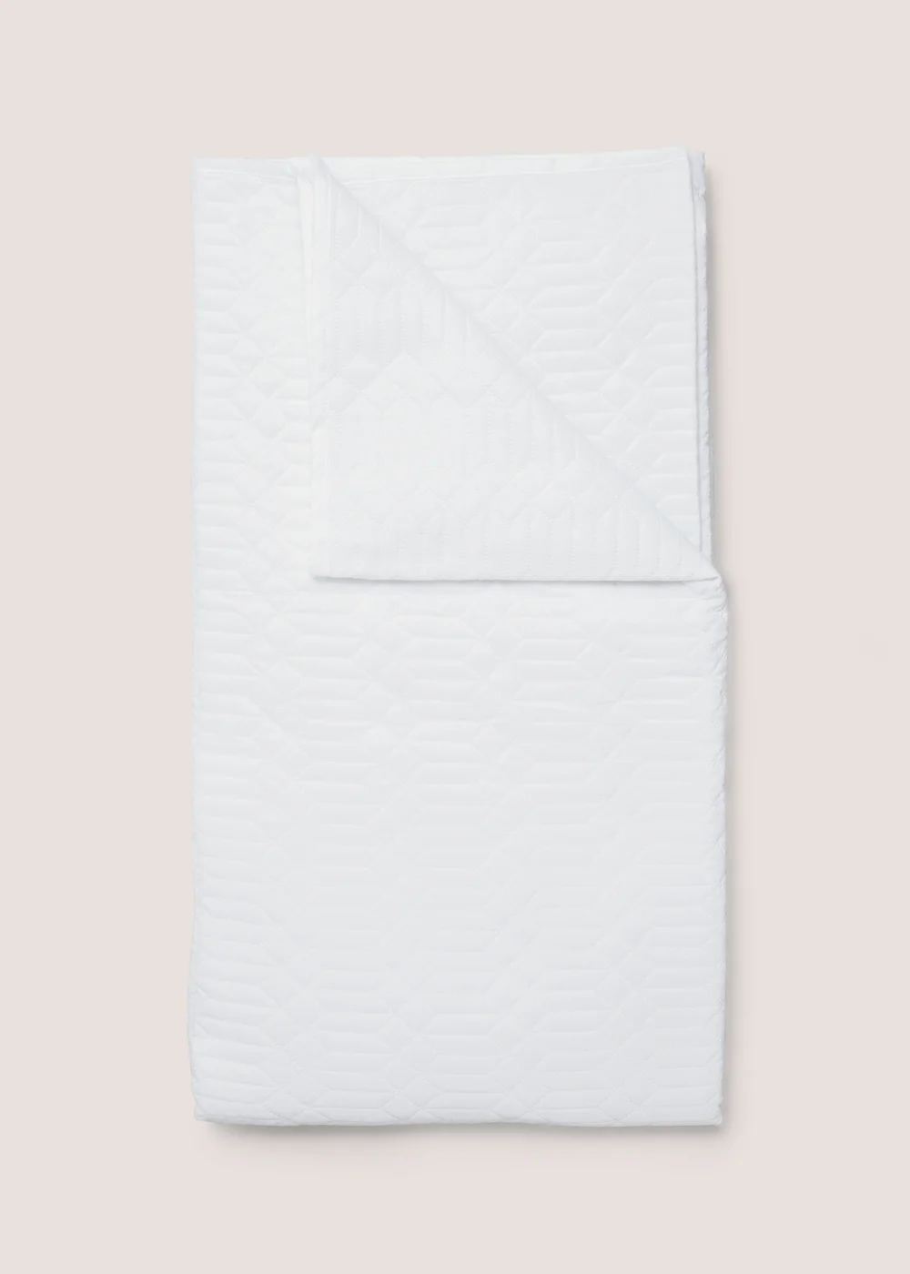 White Geo Pinsonic Bedspread (235cm x 235cm) Image 1