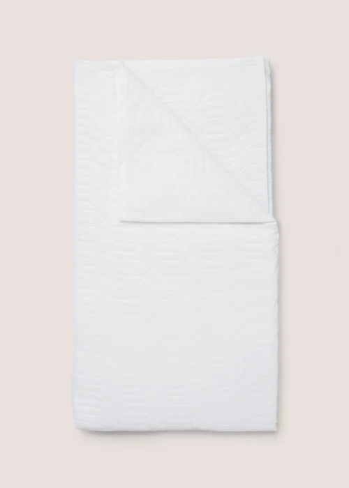 White Geo Pinsonic Bedspread (235cm x 235cm) Image 1
