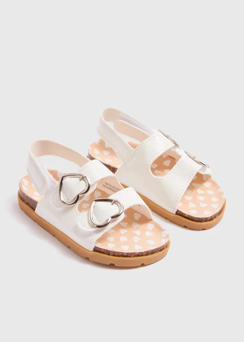 Girls White Foot Bed Sandals (Younger 4-12) - Size 4 Infants Image 1