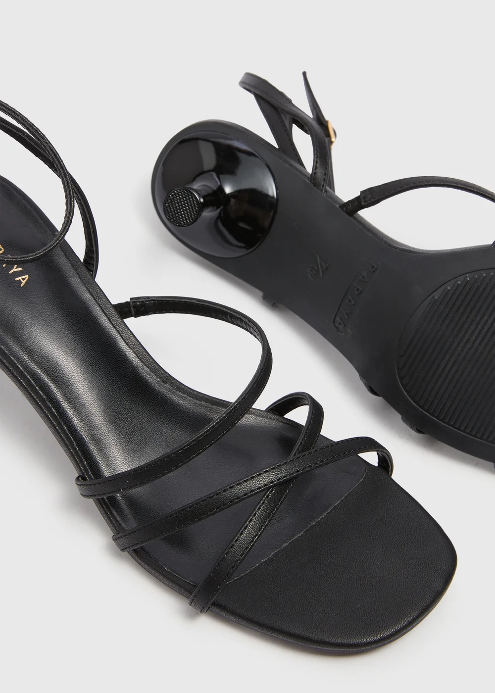 Black Strappy Kitten Heels - Size 3 Image 2