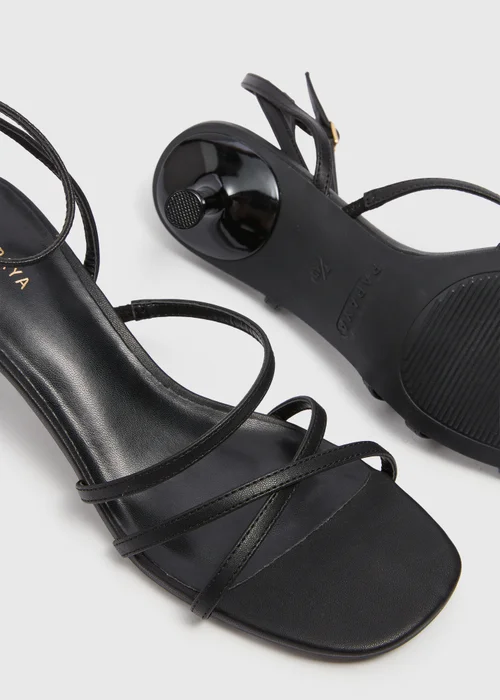 Black Strappy Kitten Heels - Size 3 Image 2