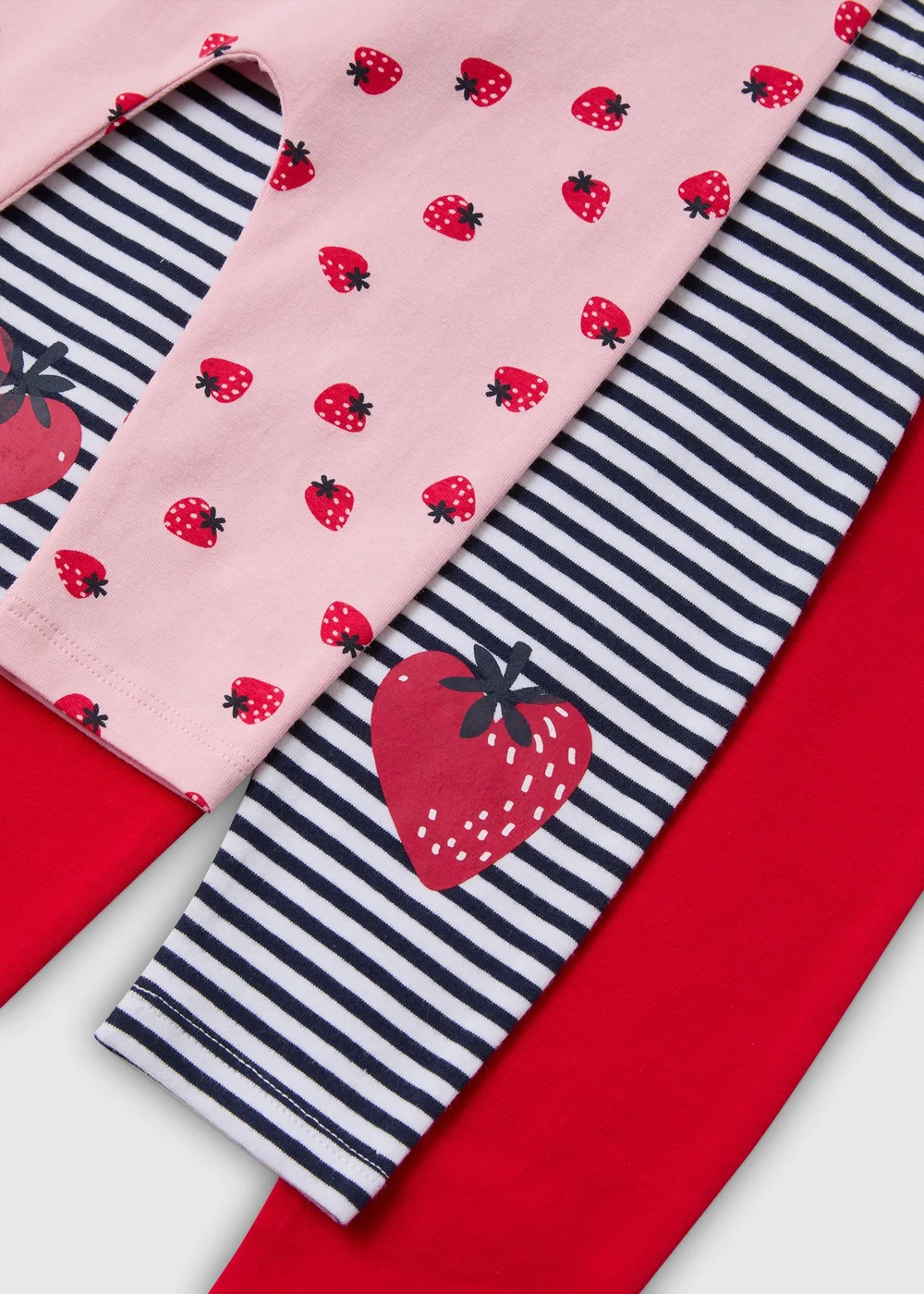 3 Pack Girls Red Strawberry Leggings (Newborn-23mths) - 9-12 months Image 2