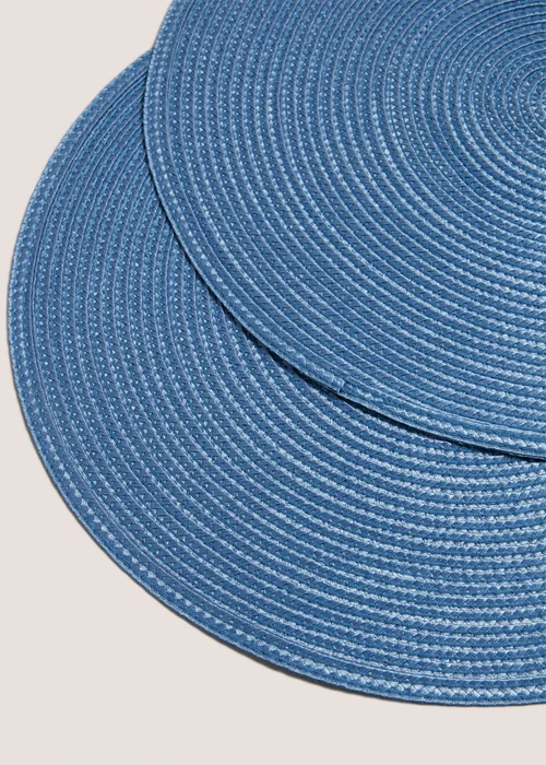 4 Pack Indigo Blue Woven Placemats Image 2