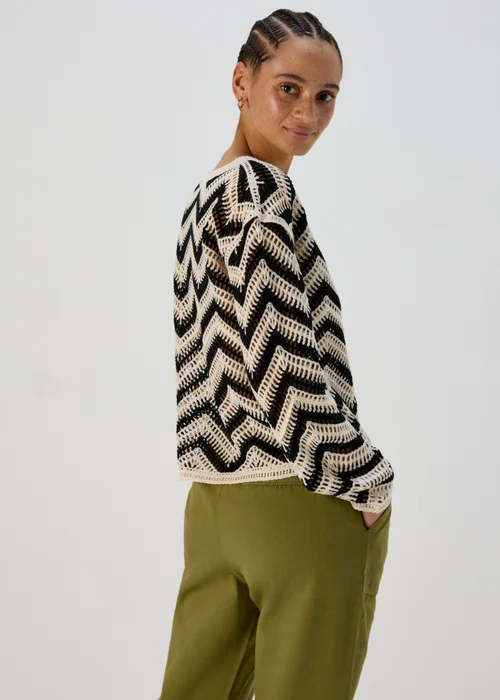 Black Zig Zag Crochet Jumper - XS Image 2