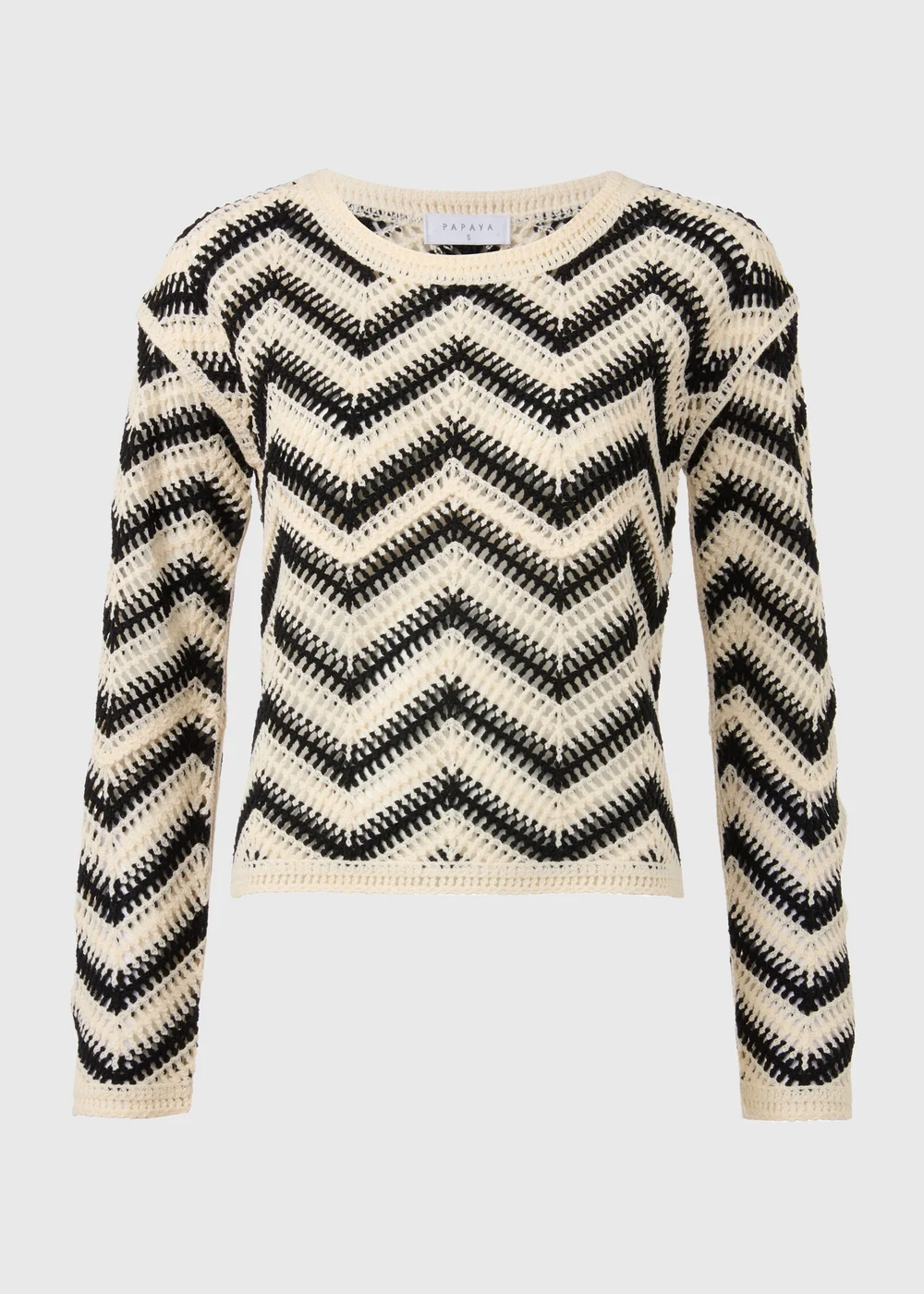 Black Zig Zag Crochet Jumper - XS Image 5