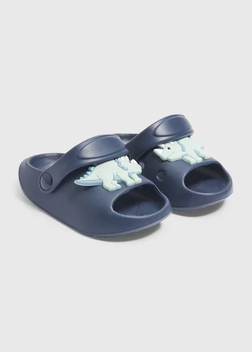 Boys Navy Strap Cloud Sliders (Younger 4-12) - Size 4 Infants Image 1
