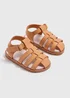 Boys Tan Caged Sandals (Younger 4-12yrs) - Size 4 Infants Image 1