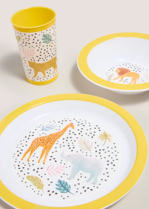 Kids 3 Piece Safari Dinner Set Image 2