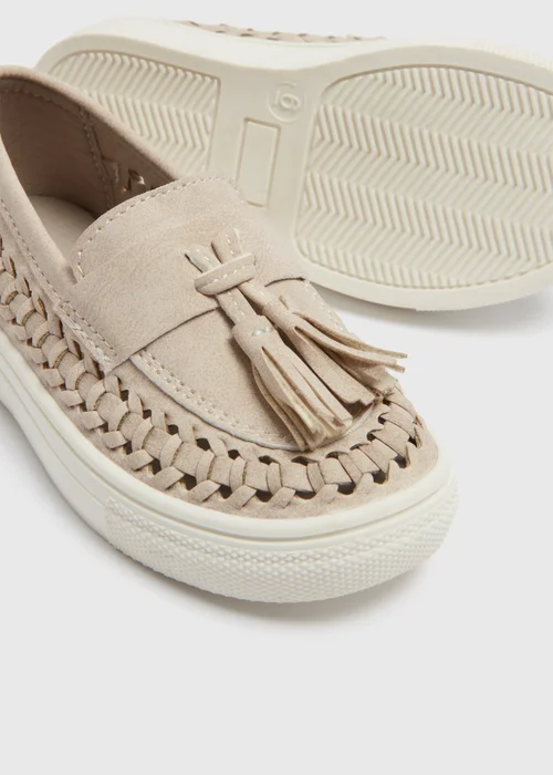 Boys Stone Basket Weave Loafers (Younger 4-12) - Size 4 Infants Image 2