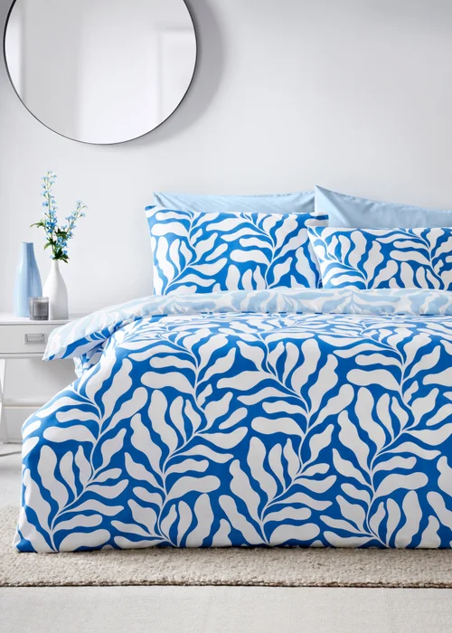 Blue Sorbet Abstract Print Duvet Set - Single Image 1