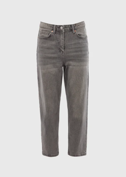 Grey Washed Mom Jeans - 8/L29 Image 5
