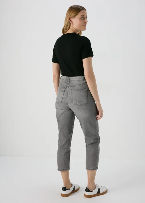 Grey Washed Mom Jeans - 8/L29 Image 2
