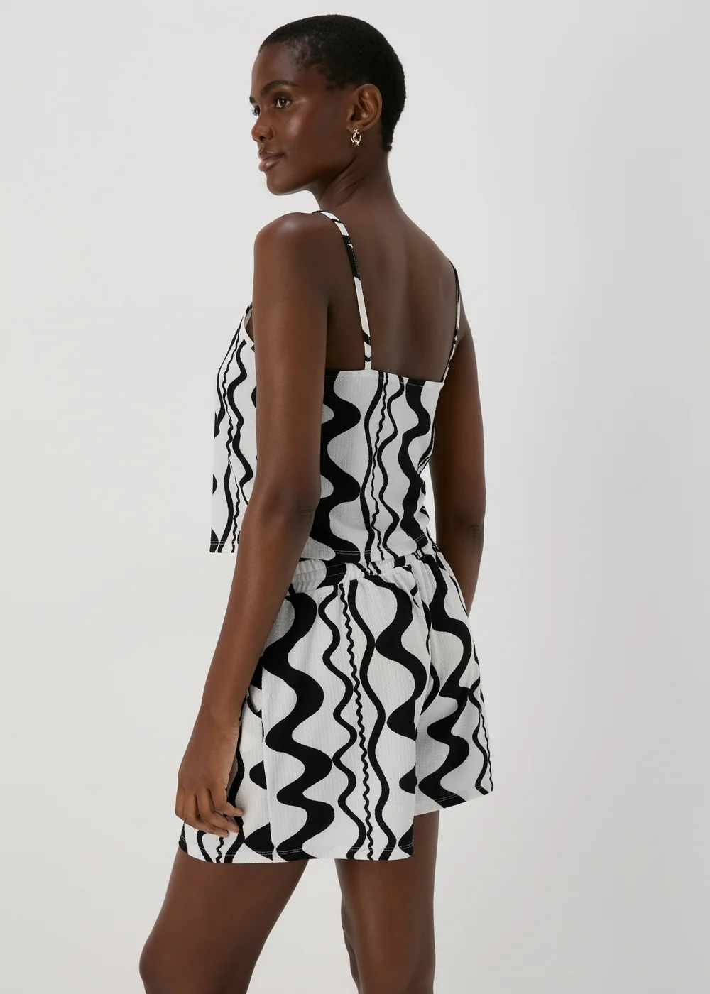 Black Mono Swirls Co Ord Top - 8 Image 2