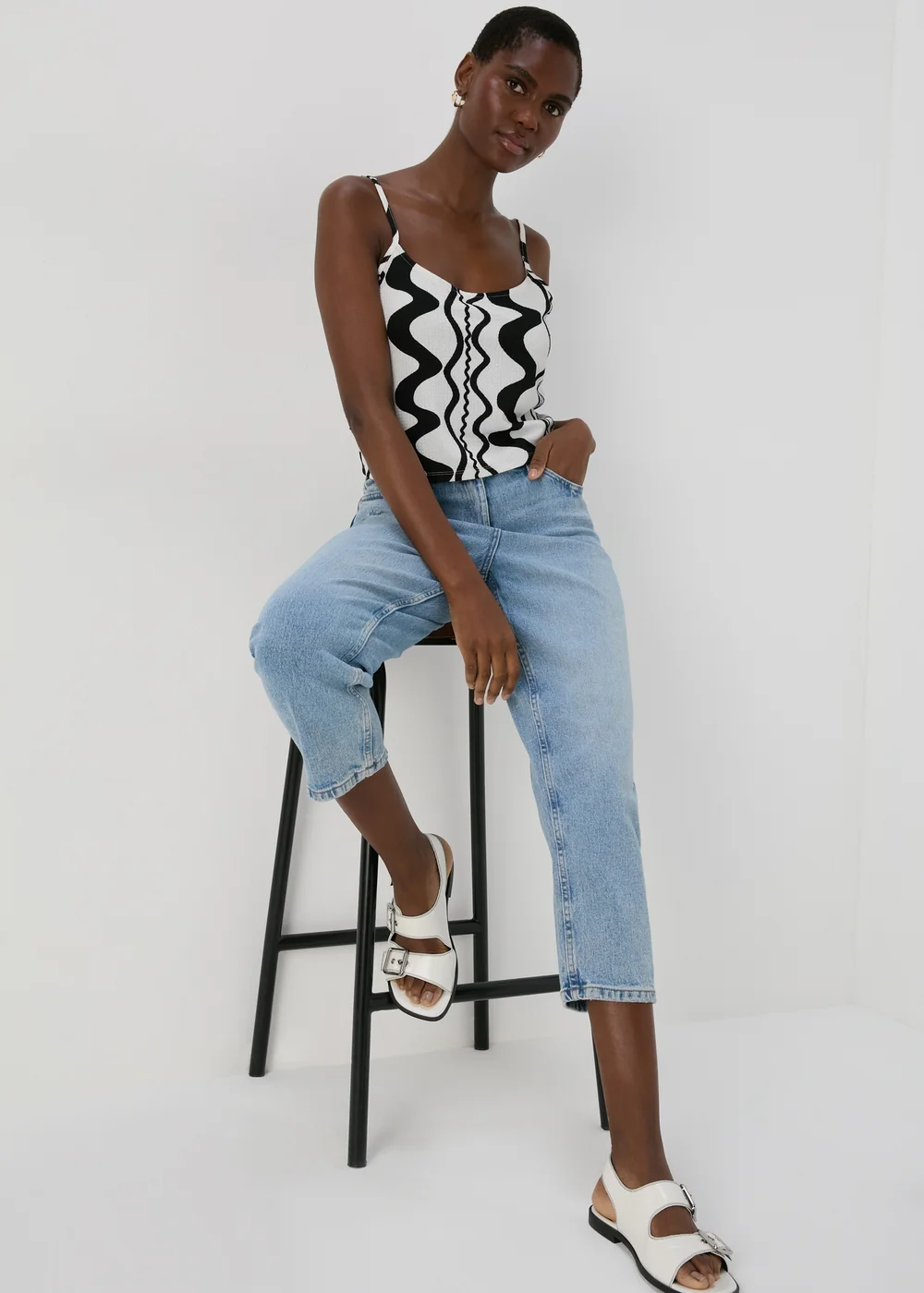 Black Mono Swirls Co Ord Top - 8 Image 4