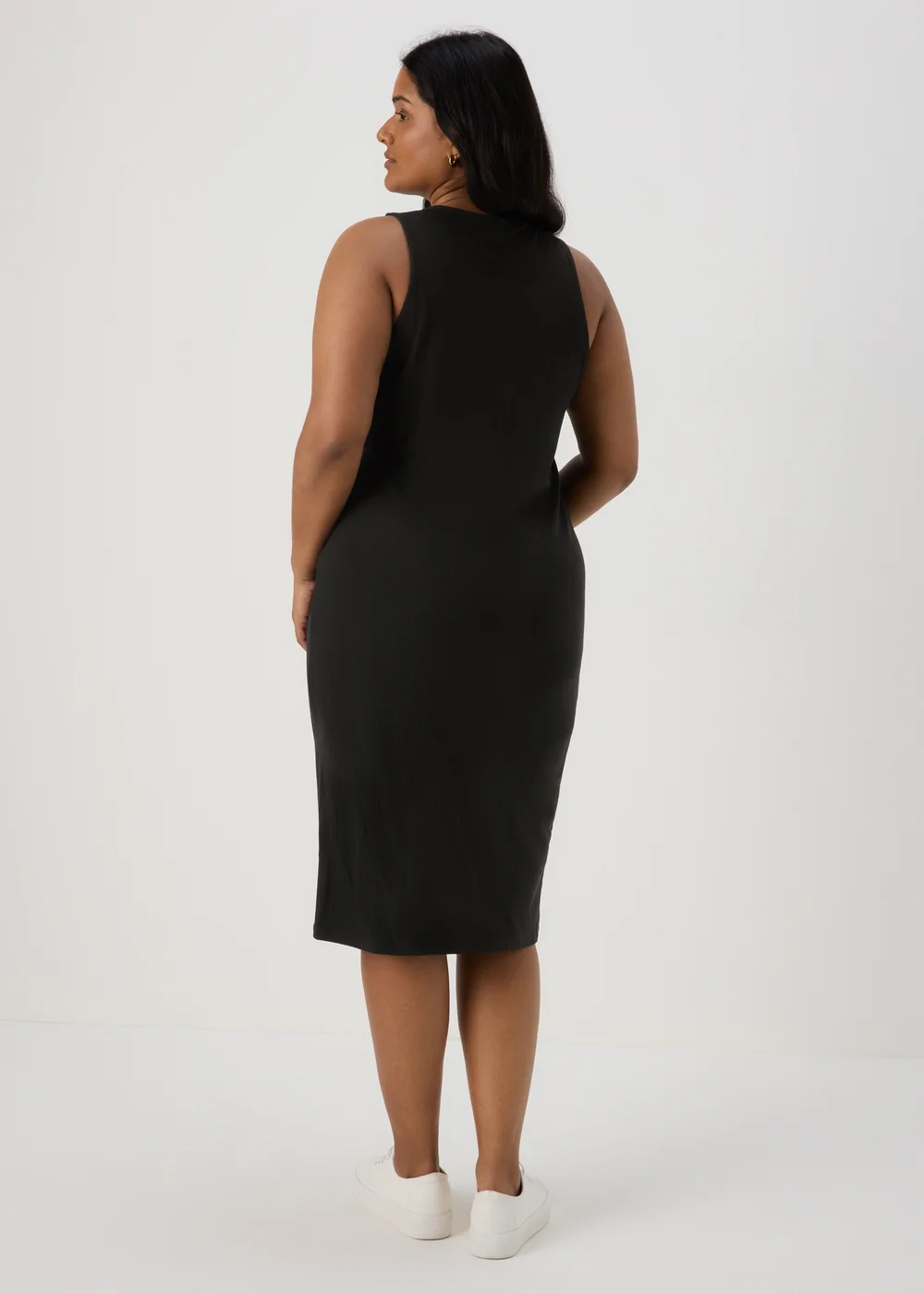 Black Racer Ribbed Midi Dress - 8 Image 4