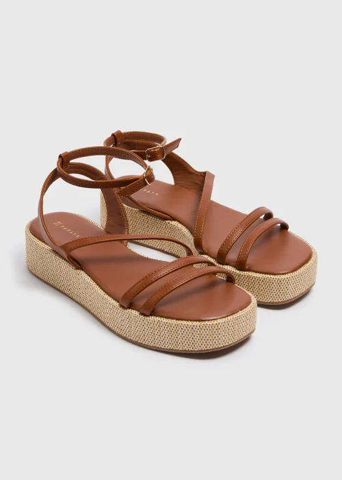 Tan Strappy Platform Sandals - Size 3 Image 1