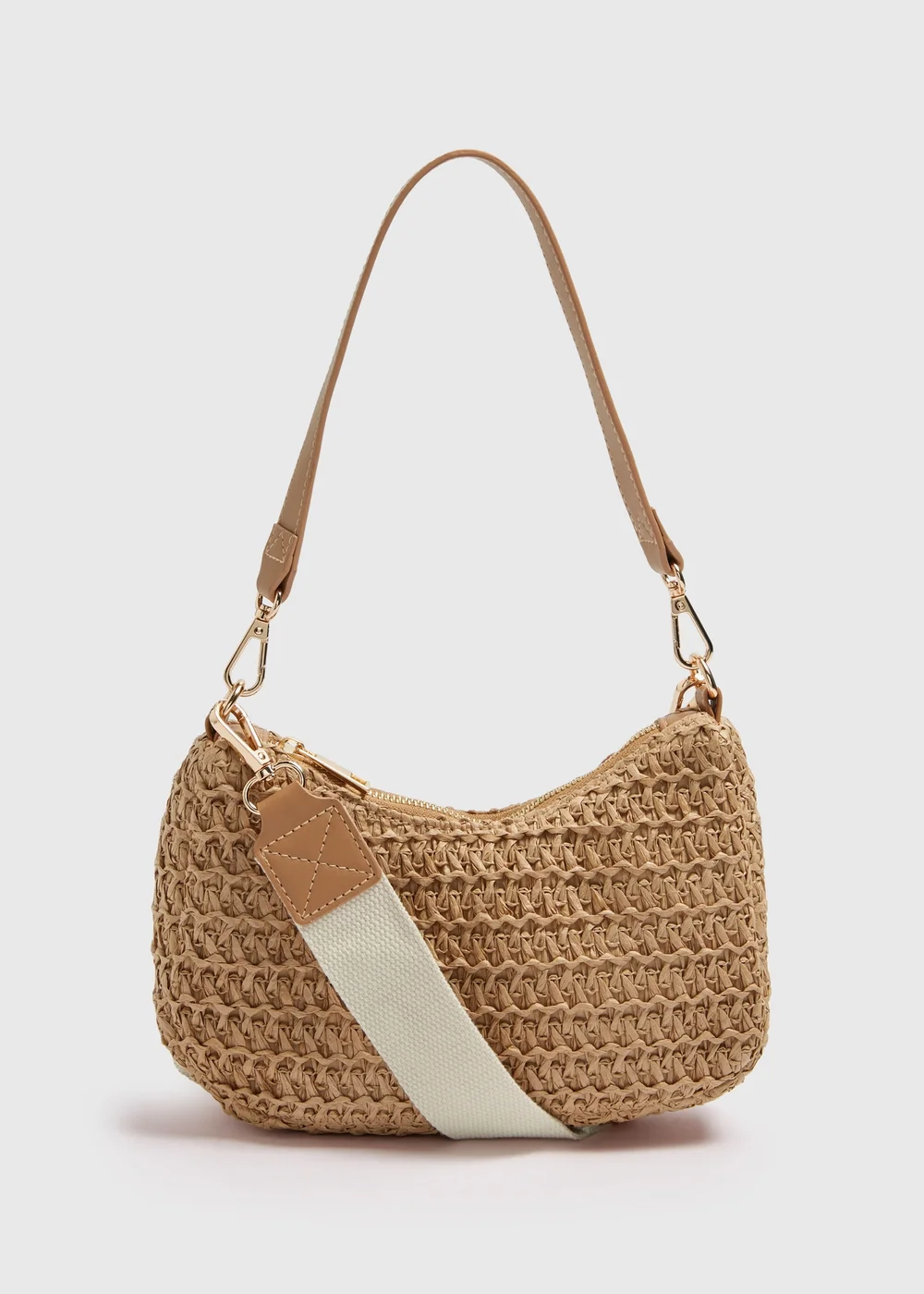 Natural Straw Camera Bag - One Size Image 3