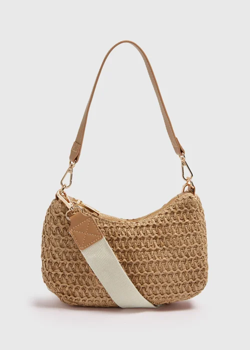 Natural Straw Camera Bag - One Size Image 3