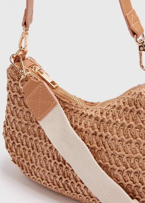 Natural Straw Camera Bag - One Size Image 5