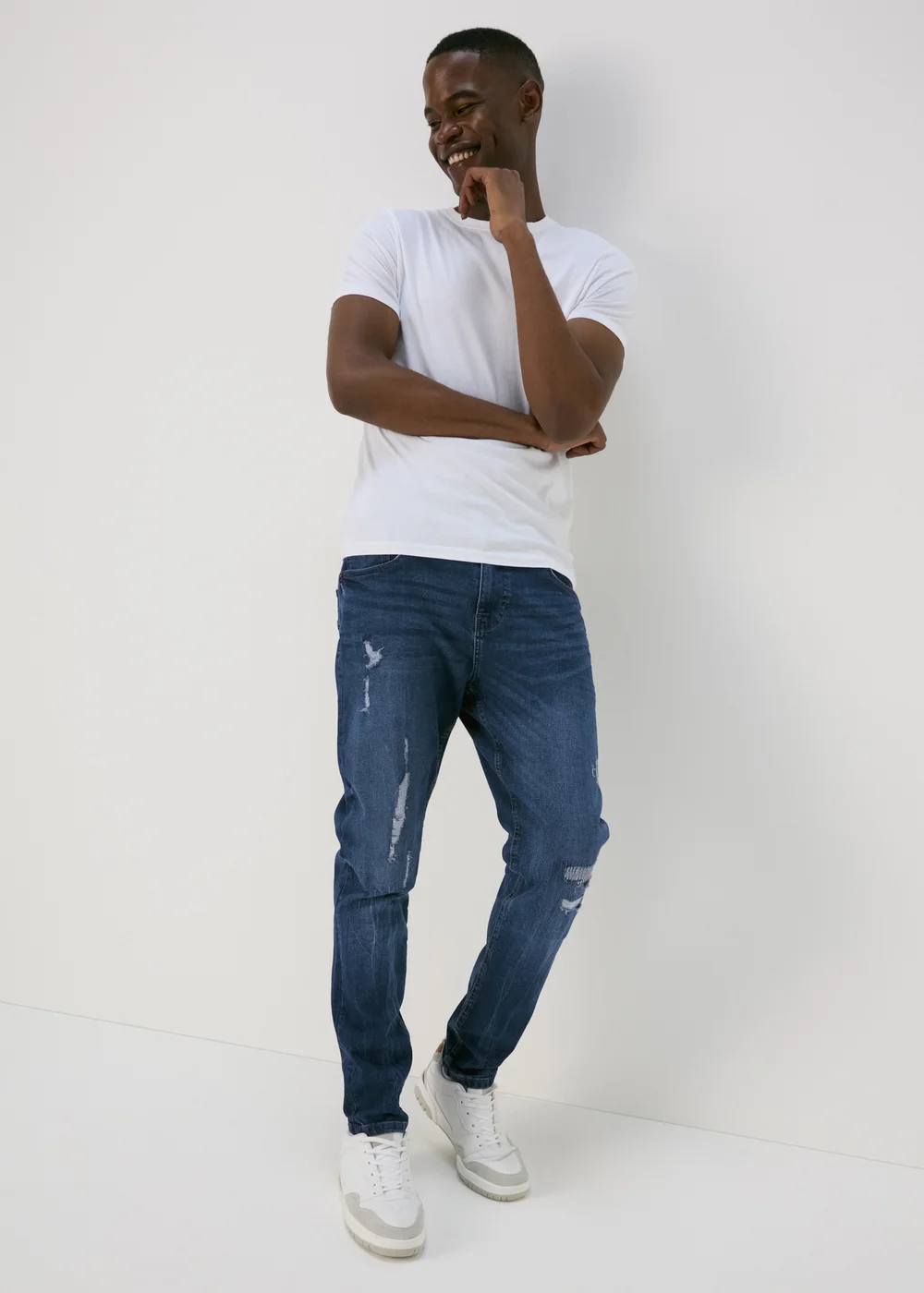 Dark Wash Rip & Repair Jeans - 30 Waist Regular Image 1