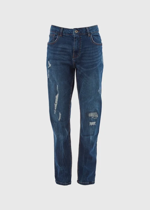 Dark Wash Rip & Repair Jeans - 30 Waist Regular Image 5